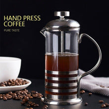 Cargar imagen en el visor de la galería, Tetera vidrio Inoxidable café y té filtro francés 600 y 900 ml acero inox
