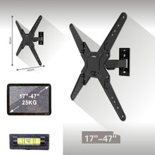 Cargar imagen en el visor de la galería, Soporte de pared para televisor TV LCD LED monitor 17&quot; A 47&quot; Giratorio inclina
