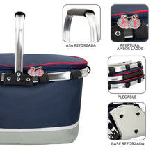 Cargar imagen en el visor de la galería, Bolsa térmica porta alimentos Cesta Pegable con asas 30L Bolsa Isotérmica para picnic, playa, camping, barbacoa, Nevera portátil pequeña Camping Comida y Bebida
