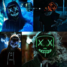 Cargar imagen en el visor de la galería, Máscara Asesino Purgador Luz LED Máscara Luminosa Carnaval Halloween Accesorios

