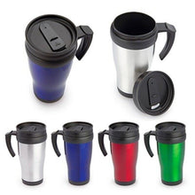 Cargar imagen en el visor de la galería, TRAVEL MUG Taza Térmica con Tapa 400ML ACERO INOX METALIZADO Para Café Té Jarra
