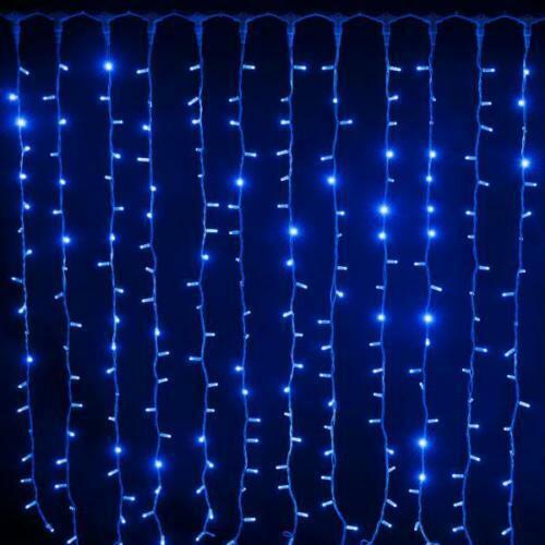 Luz cortina colores LED Navidad interior exterior cable transparente 8 funciones
