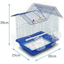 Cargar imagen en el visor de la galería, Jaula Pájaros Metal con Comedero Bebedero Columpio Saltador Cubeta 30x23x39 cm
