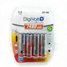 Cargar imagen en el visor de la galería, Pilas recargables + cargador eléctrico 4 pilas AA, AAA, 1100/1400, 2350/2850 mAh
