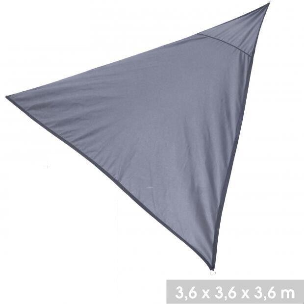 Toldo de Vela Triangular 3.6x3.6x3.6 m Beige gris + bolsa Vela Sombra exterior