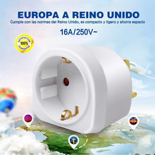 Cargar imagen en el visor de la galería, 2 x Adaptador Enchufe Uk a Enchufe Europeo Adecuado Para Viajar Blanco 250v, 13a
