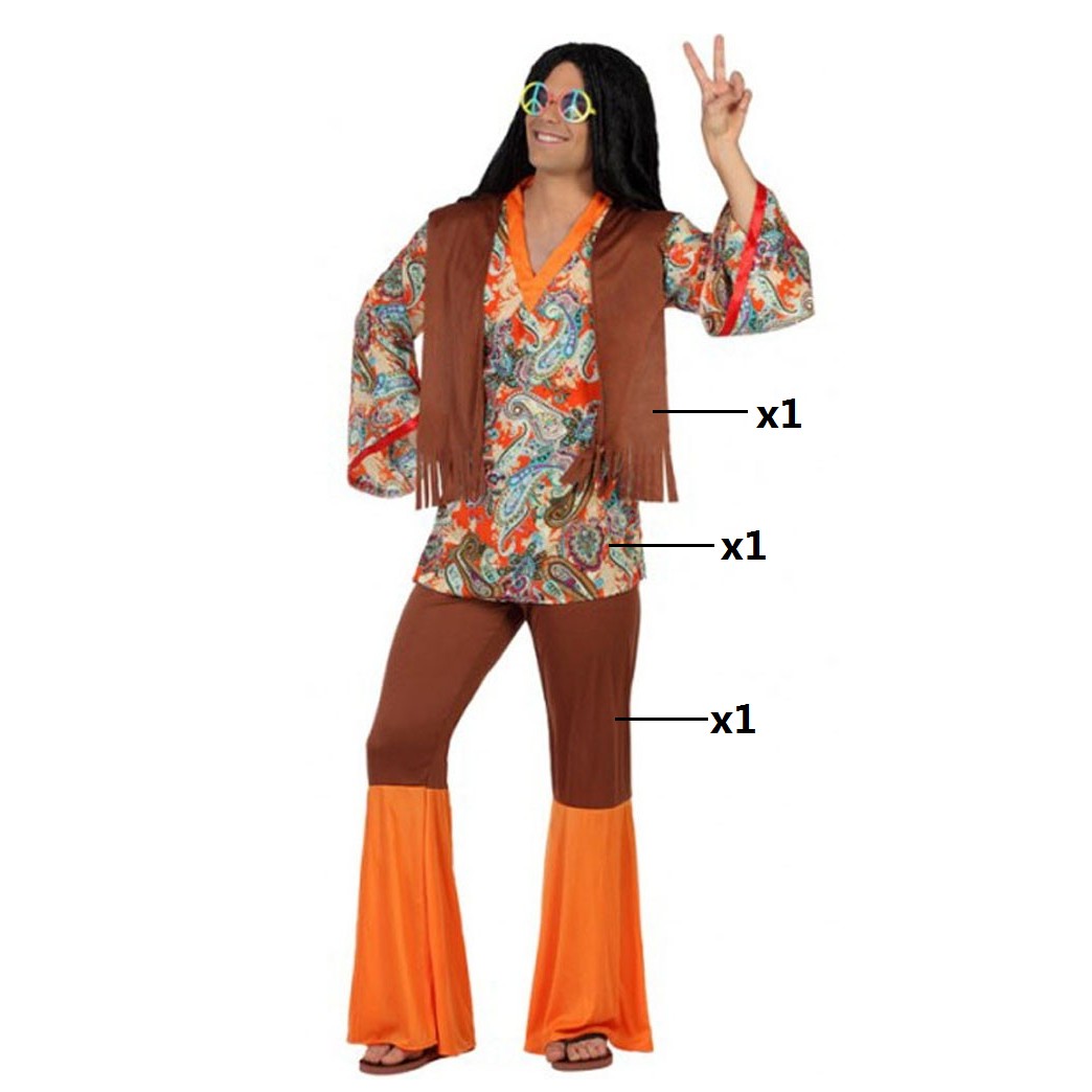 Disfraz Hippie Hombre Multicolor Adulto Para Carnaval Fiesta Teatro – Maxia  Market