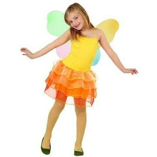 Disfraz Hada Rojo/Amarillo Niña Infantil para Carnaval Fiesta Teatro Cumpleaños