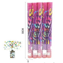 Cargar imagen en el visor de la galería, Cañón de Confeti Tubo Confetti para Fiesta Celebraciones Multicolor Metal Metalico 27 - 77 cm
