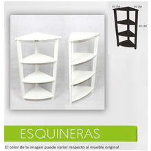 Cargar imagen en el visor de la galería, Mueble Estantería de Rinconera Esquinera de 4 Estantes de Madera de Pino Natural Color Blanco Nieve
