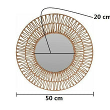 Cargar imagen en el visor de la galería, Esoejo Redondo Caren Rafia Natural 50CM Decoracion Para Entrada Casa Dormitorio
