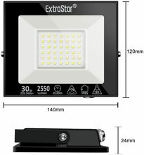 Cargar imagen en el visor de la galería, 2x Proyectores Focos LED para exteriores, 30 W, IP65, 2550 lm 6500 K blanco frío
