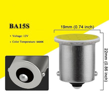 Cargar imagen en el visor de la galería, 2 Lamparas Bombillas Luz de Led de Señal de Coche 12V 3W BA15S COB Blanco 6400K
