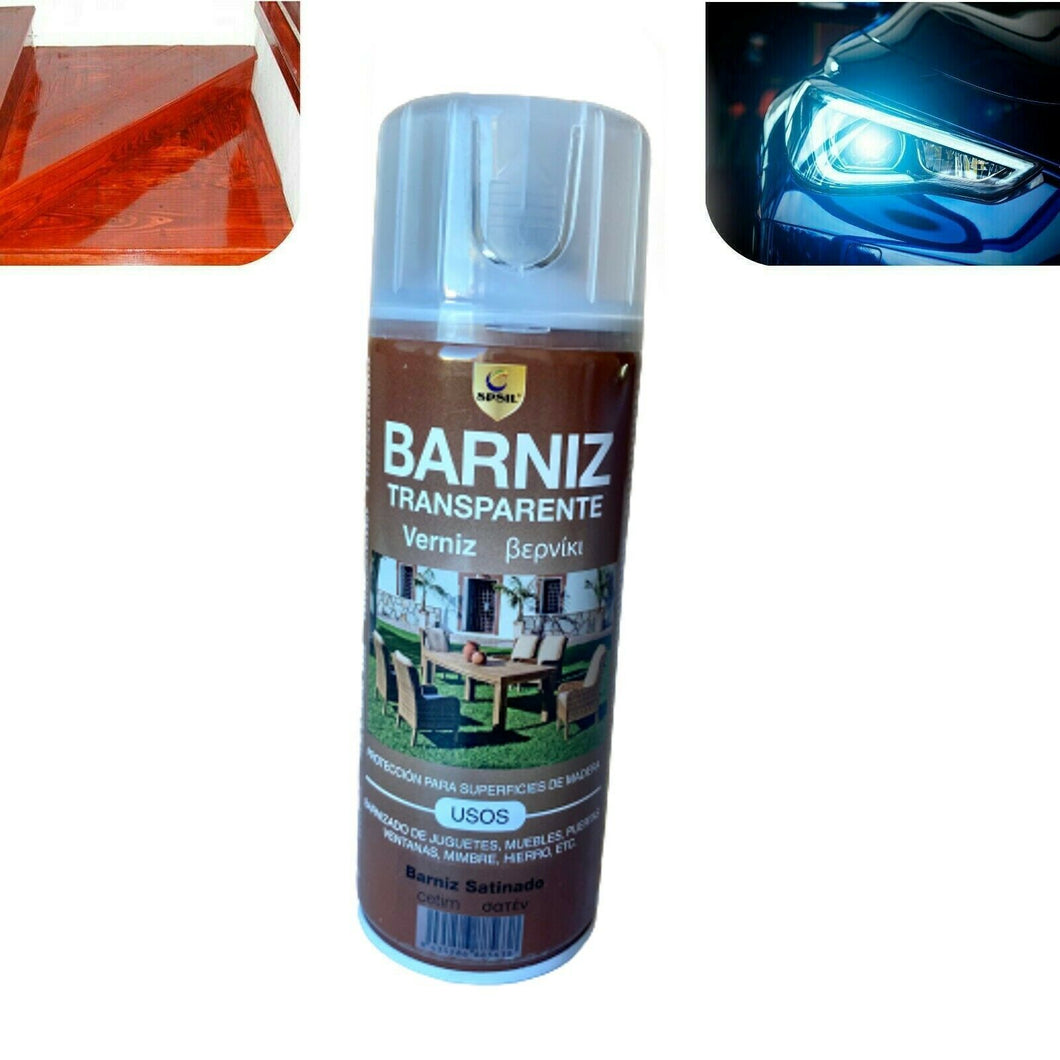 Pintura Spray Barniz transparente PINTY Aerosol Madera Repara Faros de Coche