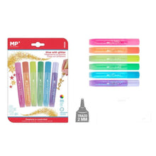 Cargar imagen en el visor de la galería, Pegamento purpurina color intenso escolar polvo brillante bolis de gel 6-12 unds
