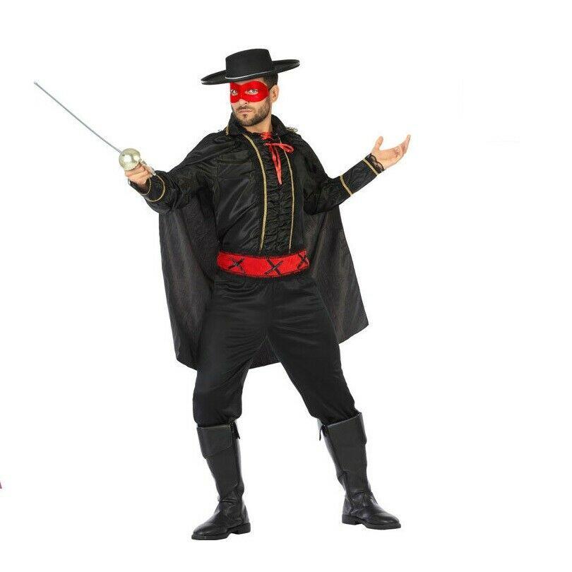 Disfraz Enmascarado Hombre Adulto para Carnaval Halloween Negro