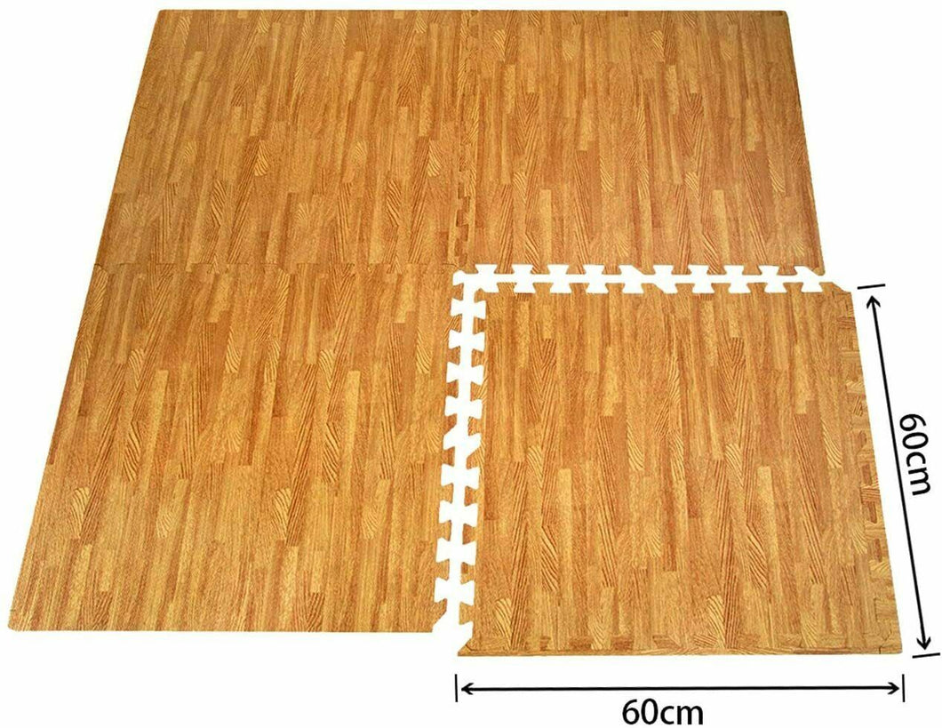 Esterilla baldosa Puzzle de Fitness color madera, Suelo de Gimnasio Goma eva