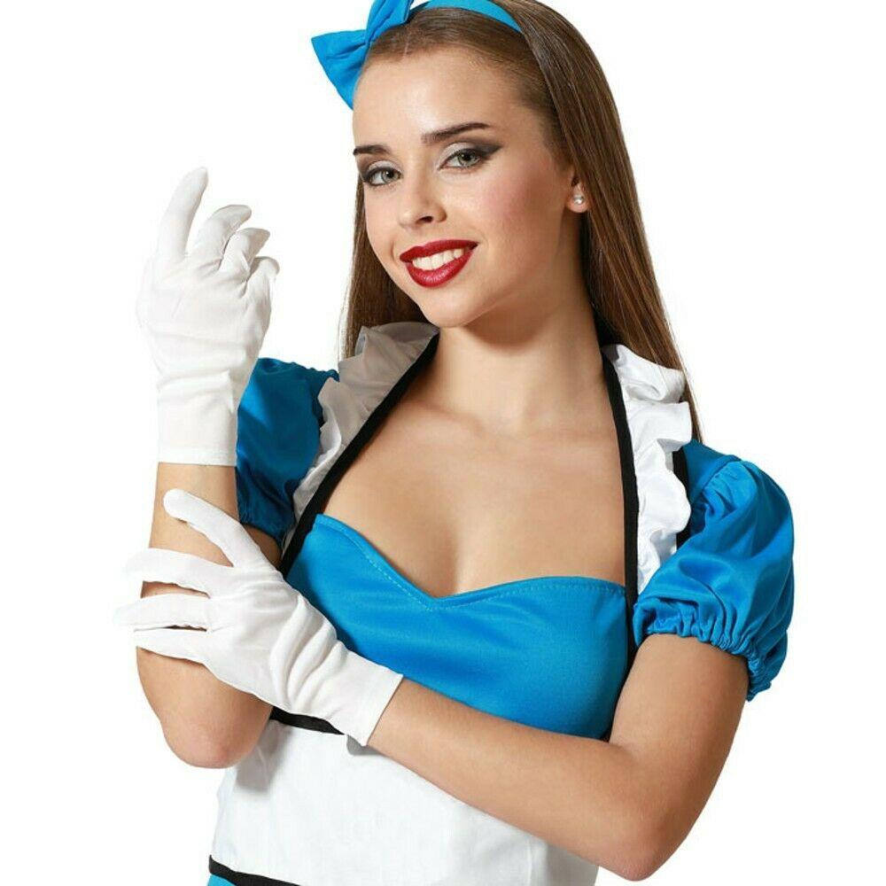 Guantes Cortos Blancos Para Carnaval Fiesta Accesorio de Disfraz
