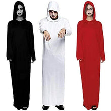 Cargar imagen en el visor de la galería, Disfraz Túnica Unisex Blanco Negro Roja con Capucha Adulto - Halloween Carnaval Fiesta Teatro

