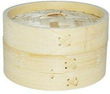 Cargar imagen en el visor de la galería, Vaporera de bambú para cocinar al Vapor, cocedor 1 Nivel con Tapa, olla de vapor
