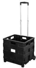 Cargar imagen en el visor de la galería, Carro Plegable Multiusos Con Ruedas Caja Plegable Negro Carro Trolley Carrito de la Compra Almacenaje
