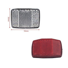 Cargar imagen en el visor de la galería, 2 x Reflectores de bicicleta para delantera trasera advertencia rojo/blanco
