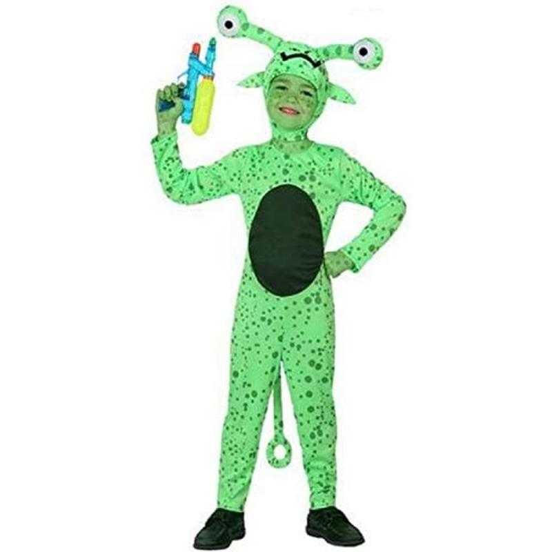 Disfraz Alien Extraterrestre Niño Infantil para Carnaval Fiesta Teatro Verde