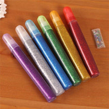 Cargar imagen en el visor de la galería, Pegamento purpurina color intenso escolar polvo brillante bolis de gel 6-12 unds
