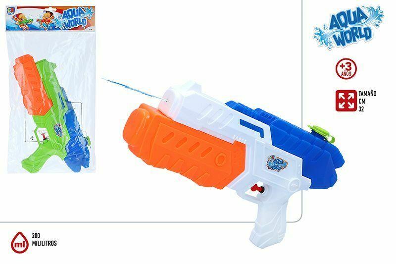 PISTOLA de AGUA 32 CM AQUA WORLD juguete al aire libre infantil niños verano