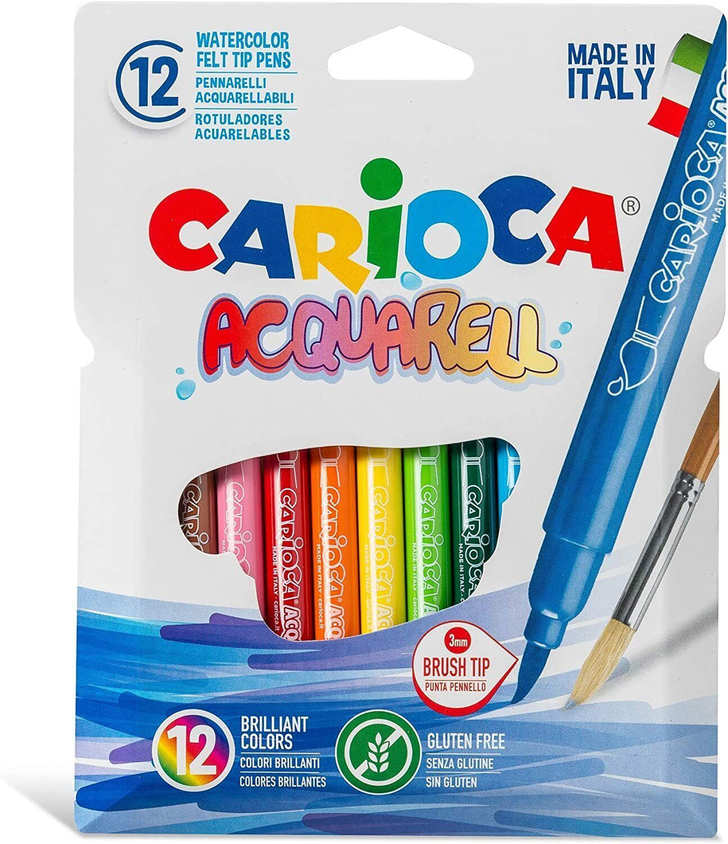 Rotuladores acuarela 12 unds colores brillantes punta 3 mm