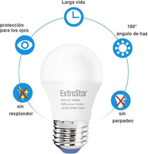 Cargar imagen en el visor de la galería, Pack 6 Bombillas LED 6W Globo E27 G45 Casquillo Gordo, 480lm, Luz Fria, Calida
