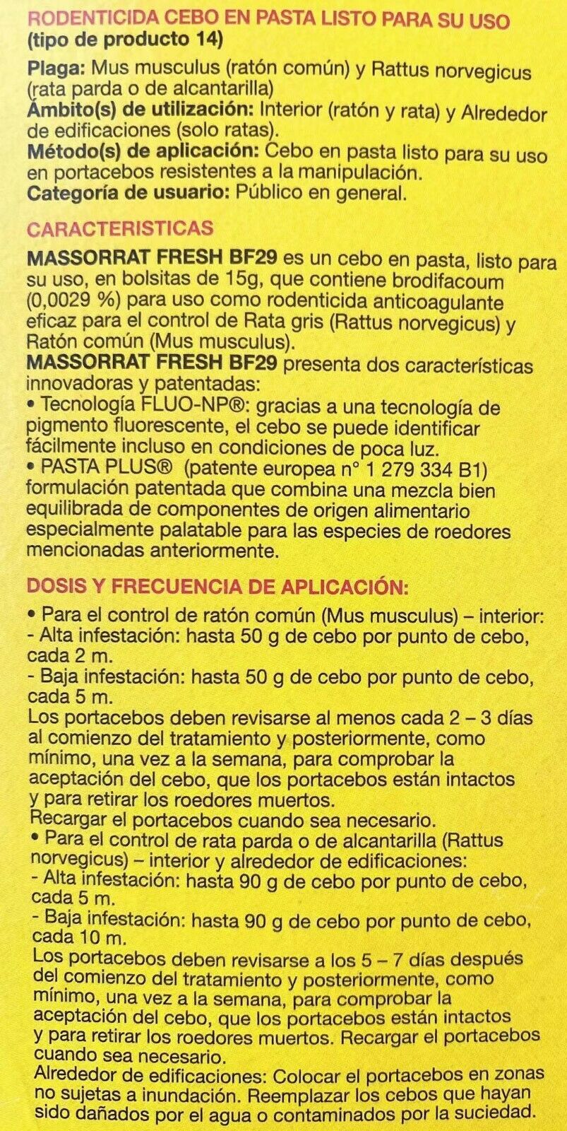 Veneno raticida cebo fresco (Estuche 150gr) - Productos Antiplagas