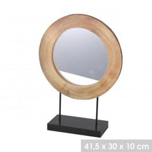 Cargar imagen en el visor de la galería, Espejo Decorativo para Mesa de Tronco de Madera con Soporte 41.5 x 30 x 10 cm
