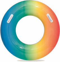 Cargar imagen en el visor de la galería, Flotador gigante 91cm con asas Arco iris, Multicolor  color surtido
