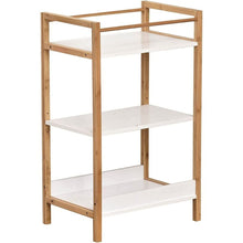 Cargar imagen en el visor de la galería, Mueble Estanteía de Baño de 3 Estantes MDF y Estructura Bumbú 30x44x72 cm
