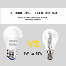 Cargar imagen en el visor de la galería, Pack 6 Bombillas LED 6W Globo E27 G45 Casquillo Gordo, 480lm, Luz Fria, Calida
