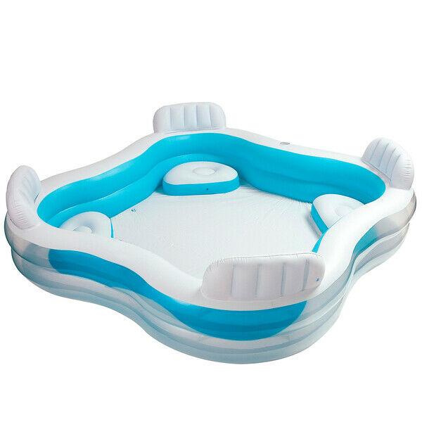 PISCINA HINCHABLE CON ASIENTOS 229X229X66 CM  990 L familiar verano jardin