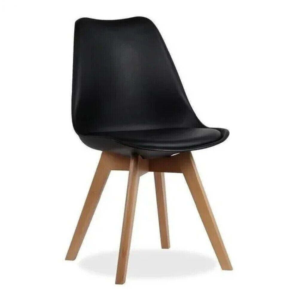 Silla Pata Madera y Asiento Acolchado, Estilo nórdico 49x56x83 cm