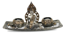 Cargar imagen en el visor de la galería, Jardin Zen portavelas, figura buda, decoración, porta velas, hogar, 34X10X16X16
