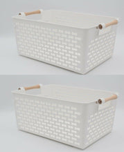 Cargar imagen en el visor de la galería, 2x Cestos plástico con Asas para Almacenamiento, organizacion para baño, cocina
