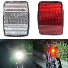 Cargar imagen en el visor de la galería, 2 x Reflectores de bicicleta para delantera trasera advertencia rojo/blanco
