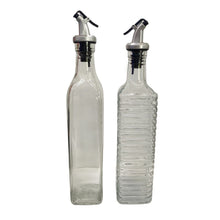 Cargar imagen en el visor de la galería, Botellas de Aceitera + Vinagrera Cristal Antigoteas 500 ml H30cm Cocina Casa
