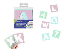 Cargar imagen en el visor de la galería, Bismark Plantilla para Lettering 36 unds Letras y Números neon pastel
