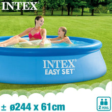 Cargar imagen en el visor de la galería, Piscina desmontable redonda INTEX jardin casa Ø244x61 cm familiar 1942 litros
