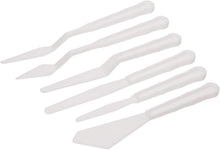 Cargar imagen en el visor de la galería, 6 Unids Blanco Plástico Espátula Set Pintura Talla Herramientas pintar acuarela
