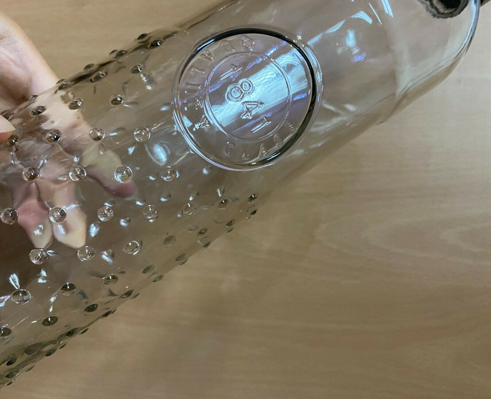 Botella cristal vintage 1 litro resistente para agua bebidas