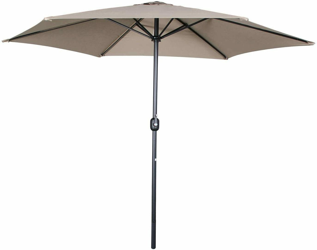 Sombrilla Parasol ø 300 cm Inclinabre Estructura Aluminio y Acero ø 48 mm Con 8 varillas de Acero12 x 18 mm Para Terraza Jardin Patio