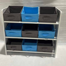 Cargar imagen en el visor de la galería, Estante de almacenamiento infantil para juguetes y libros, 9 cajas extraíbles
