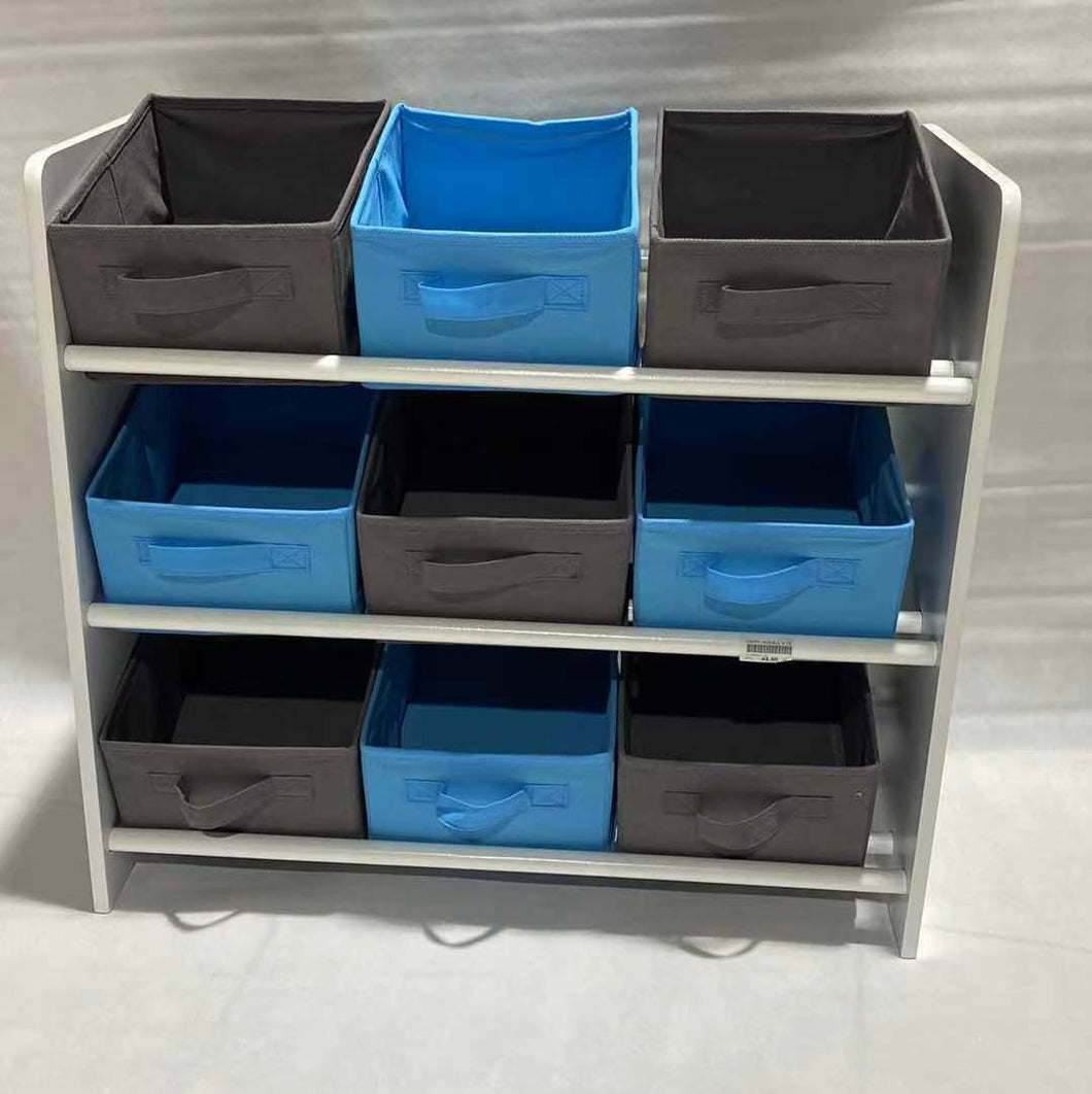 Estante de almacenamiento infantil para juguetes y libros, 9 cajas extraíbles