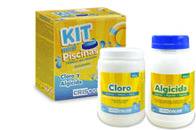 Cargar imagen en el visor de la galería, Kit Mantenimiento Minipiscinas – Cloro Rápido 500g + Algicida 500g – Para Piscinas Hinchables o Portátiles
